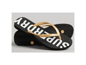 Superdry – SDCD CODE ESSENTIAL FLIP FLOP – BLACK/METALLIC GOLD