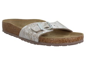 Mules Birkenstock Madrid Washed Metallic Femme Silver